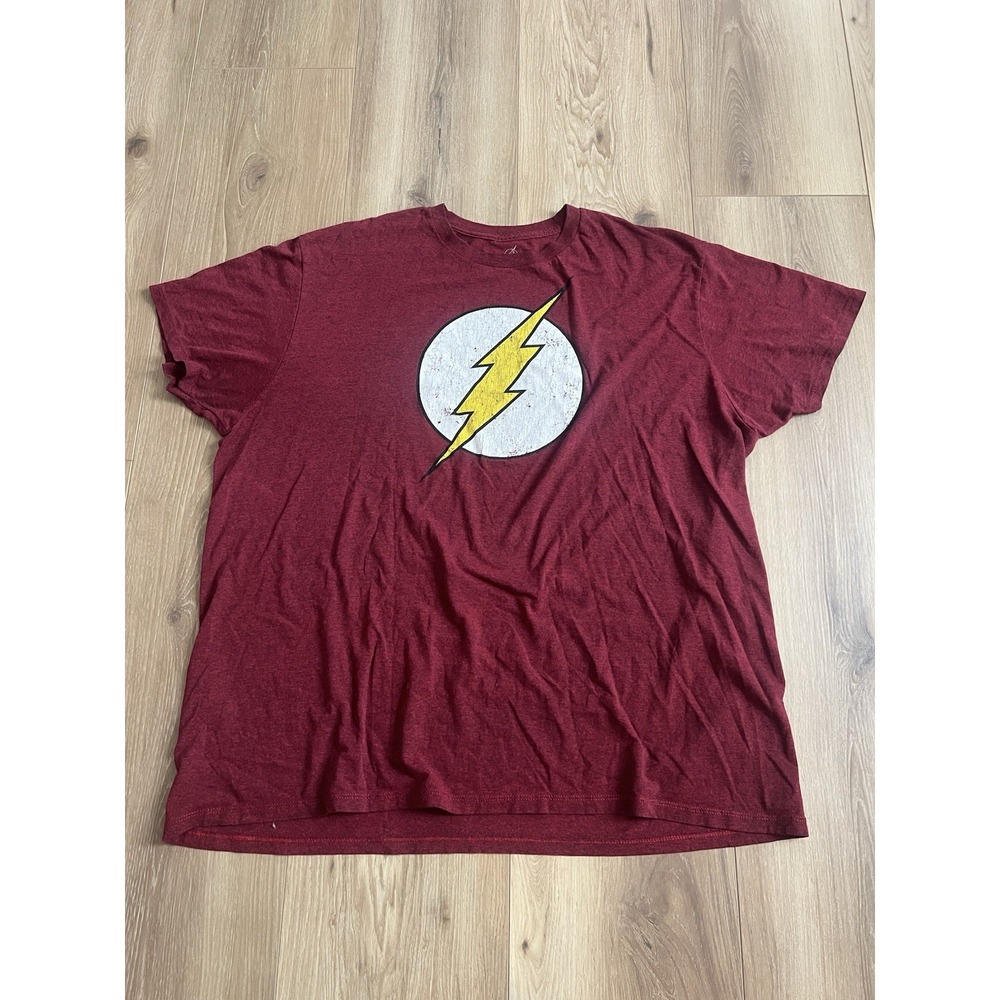 Flash Shirt Mens 3XL XXXL Red Short Sleeve DC Comics Lightning Bolt Logo